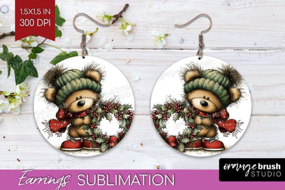 Download Whimsical Christmas Round Earrings PNG - Earrings png Collection