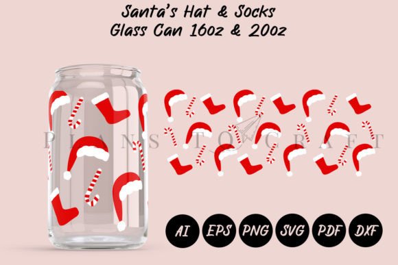 Download Christmas Hat Beer Glass Can Wrap SVG - Christmas hat Collection