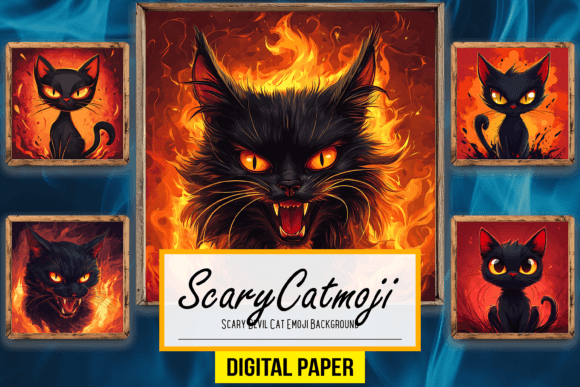 Download Scary Devil Cat Emoji Background Artwork - Devil Collection