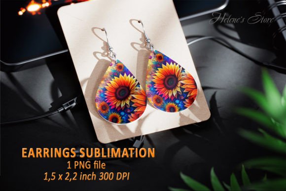 Download Bright Sunflower Teardrop Earrings PNG - Earrings png Collection