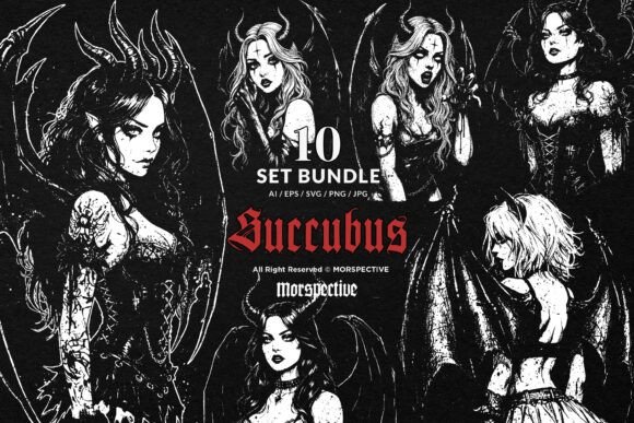 Download 10 Bundle Dark Art Succubus Devil Angel - Devil Collection