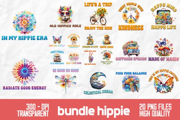 Download Hippie Tie Dye Retro Bundle Design - Bundle design Collection