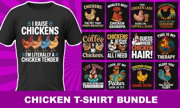 Download Chicken T-Shirt Bundle Design Design - Premium Resources
