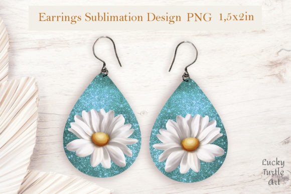 Download Daisy Teardrop Sublimation Earrings Png - Earrings png Collection