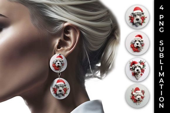 Download 3D Christmas Schnauzer Dog Earrings PNG - Earrings png Collection